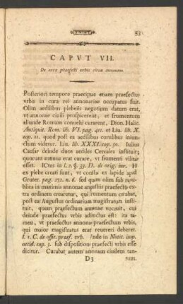 Caput VII. De cura praefecti urbis circa annonam