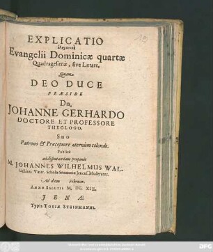 Explicatio elenktikē Evangelii Dominicae quartae Quadragesimae, sive Laetare