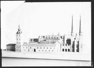 Berlin, Schloss Berlin, Modell des Schlosses, Aufstellung in den historischen Wohnräumen.