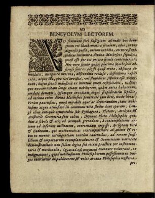 Ad Benevolum Lectorem.