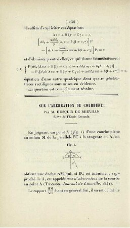 Sur l'aberration de courbure.