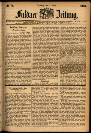 Ausgabe vom Dienstag, den 03. April 1883.