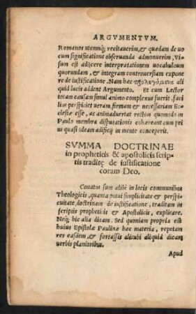Summa Doctrinae in Propheticis & apostolicis scriptis traditae de iustificatione coram Deo.