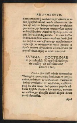 Summa Doctrinae in Propheticis & apostolicis scriptis traditae de iustificatione coram Deo.