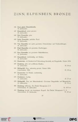 Zinn, Elfenbein, Bronze (Nr. 446-495)