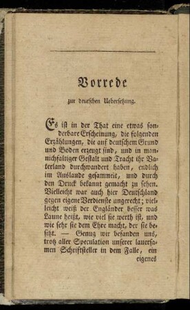 Vorrede zur deutschen Uebersetzung