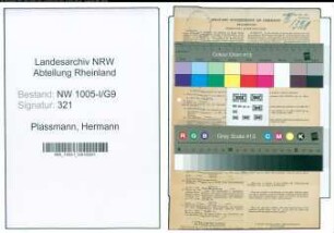 Entnazifizierung Hermann Plassmann , geb. 06.05.1901 (Postbeamter)