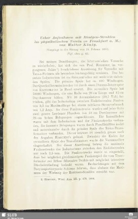 Ueber Aufnahmen mit Röntgen-Strahlen im physikalischen Verein zu Frankfurt a. m.
