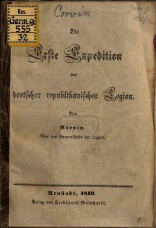 Die erste Expedition der deutschen republikanischen Legion