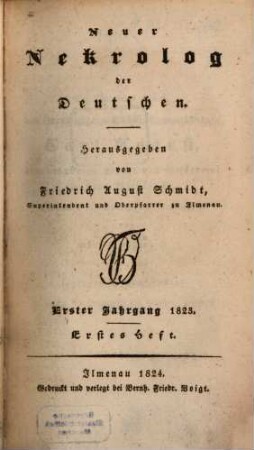 Neuer Nekrolog der Deutschen. 1,1, 1,1. 1823 (1824)