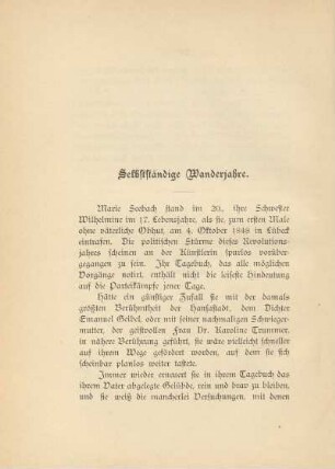 Selbstständige Wanderjahre