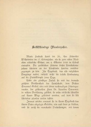 Selbstständige Wanderjahre