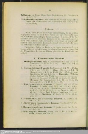 I. Theoretische Fächer