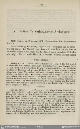 Neue Funde (Vorhistorische Archäologie)