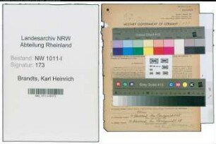 Entnazifizierung Karl Heinrich Brandts , geb. 23.07.1905 (Schulleiter)