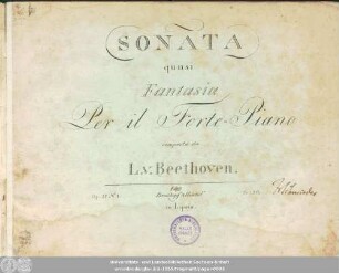 Sonata quasi Fantasia : op. 27, N.1 ; per il Forte-Piano