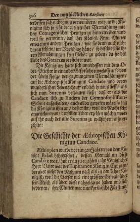 Die Geschichte der Æthiopischen Königinn Candace.