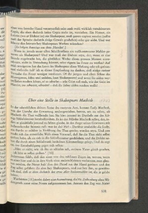 Über eine Stelle in Shakespears Macbeth