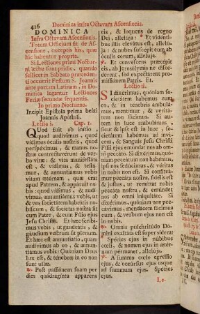 416-432, Dominica infra Octavam Ascensionis; Infra Octavam Ascensionis