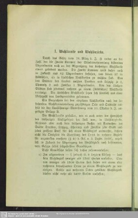 1. Wahlkreise und Wahlbezirke