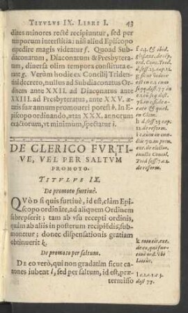 De Clerico Furtive, Vel Per Saltum Promoto. Titulus IX.