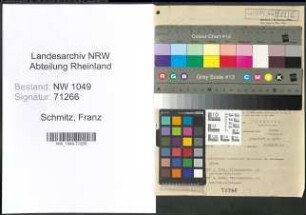 Entnazifizierung Franz Schmitz , geb. 03.02.1900 (Schlosser)