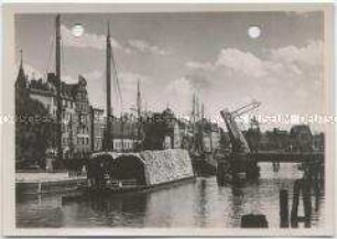 Königsberg in Preußen, Klappbrücke über den Pregel