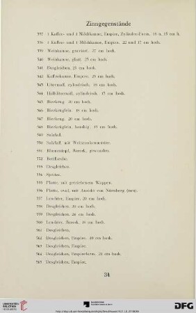Zinngegenstände (Nr. 537-626)