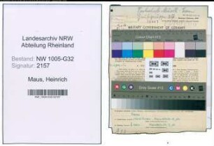 Entnazifizierung Heinrich Maus , geb. 31.10.1892 (Musiker)
