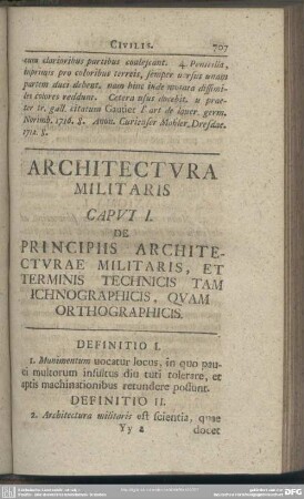 [XV.] Architectura Militaris
