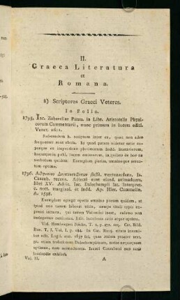 a) Scriptores Graeci Veteres