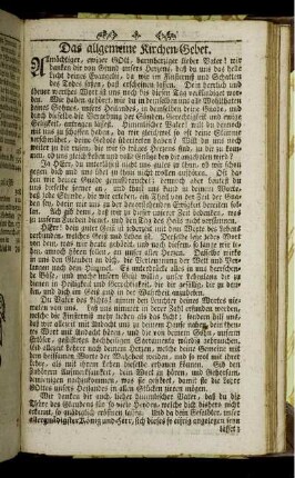 Das allgemeine Kirchen-Gebet.