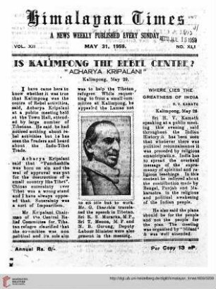 No. XLI (31 May 1959)
