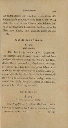 Metallische Säuren.