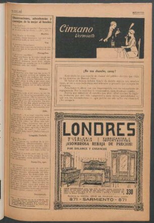 Observaciones, advertencias y consejos de la mujer al hombre