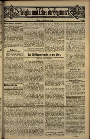 Dritte Ausgabe vom Sonntag, den 29. April 1934.