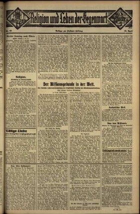 Dritte Ausgabe vom Sonntag, den 29. April 1934.