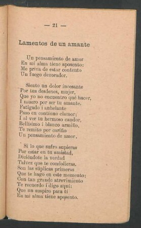 Lamentos de un amante