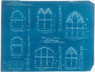 Herz-Jesu-Kloster, Leuven: Fenster, Aufrisse und Schnitte 1:20