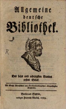 Allgemeine deutsche Bibliothek. 86. 1789