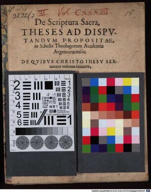 De Scriptura sacra : Theses ad disputandum propositae ...