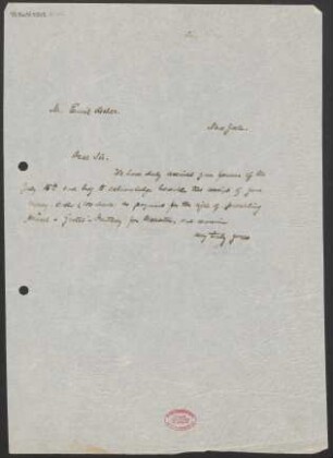 Brief an Emil Ascher an Emil Ascher : 02.08.1910