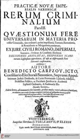 Practica nova imperialis Saxonica rerum criminalium, Pars 3