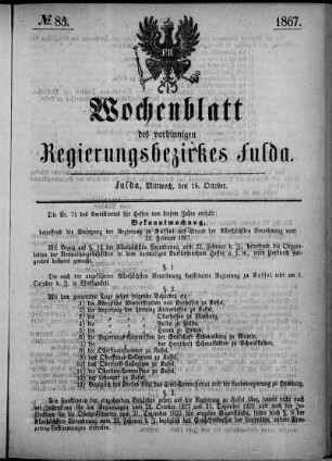 Nr. 83, Ausgabe vom 16. Oktober 1867