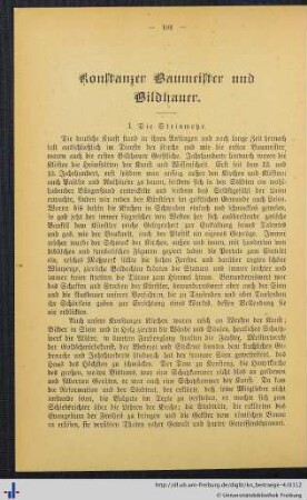 Konstanzer Baumeister und Bildhauer.