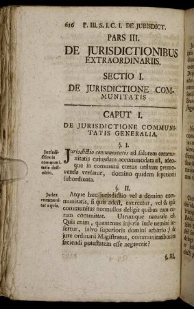 Sectio I. De Jurisdictione Communitatis.