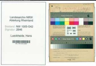 Entnazifizierung Hans Lueckheide , geb. 16.05.1916 (Geschaeftsfuehrer)
