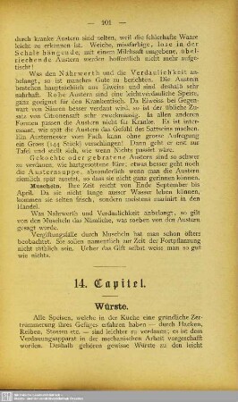 14. Capitel. Würste