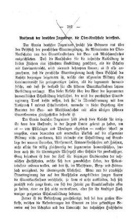 Ausspruch der deutschen Ingenieure, die Ober-Realschule betreffend
