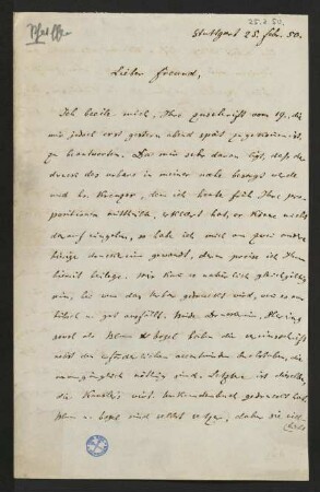 Brief vom 25. Februar 1850